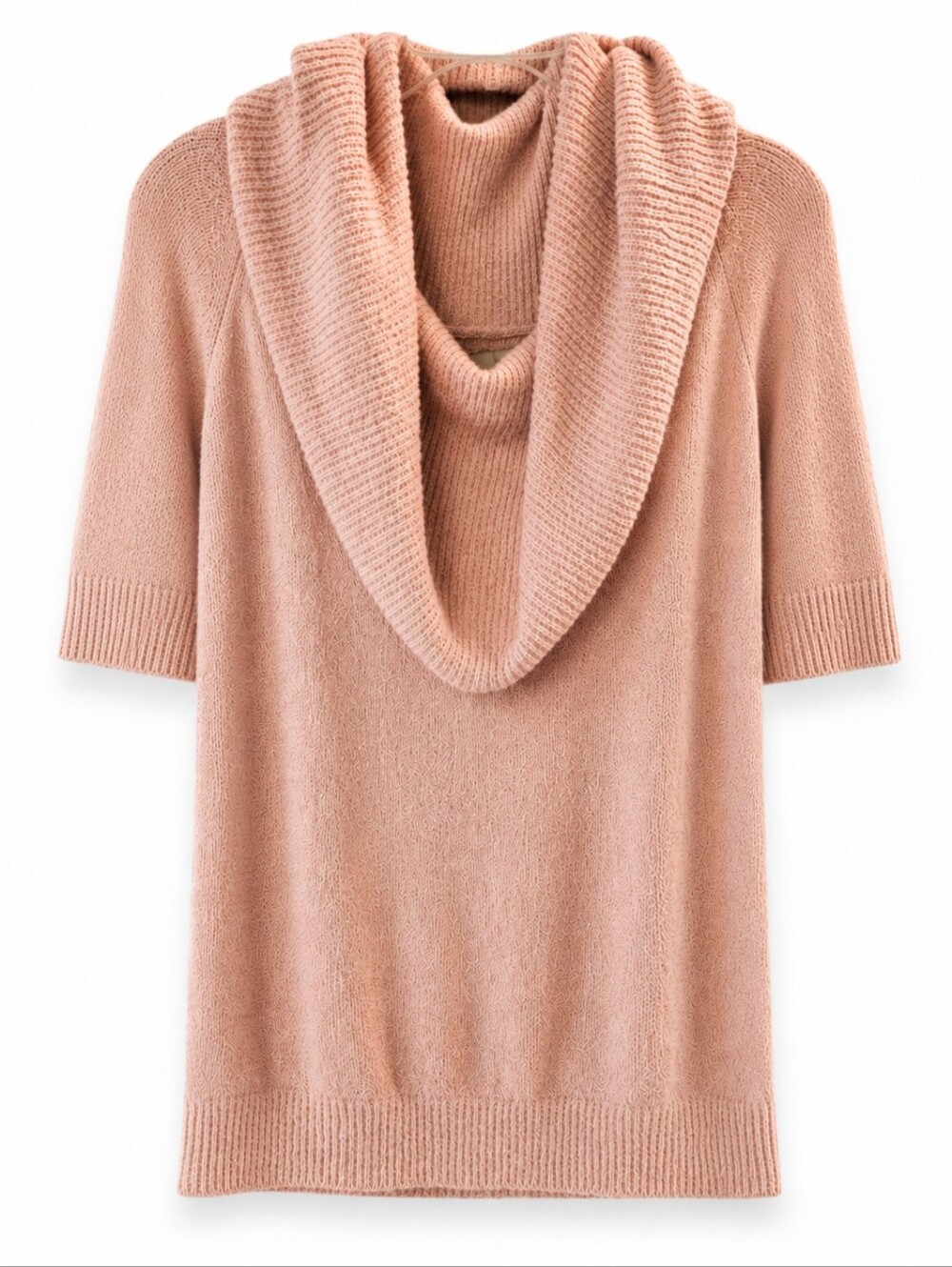 LOFT Blush Pink Convertible Cowl Neck Sweater Top Short Sleeve Women's Medium